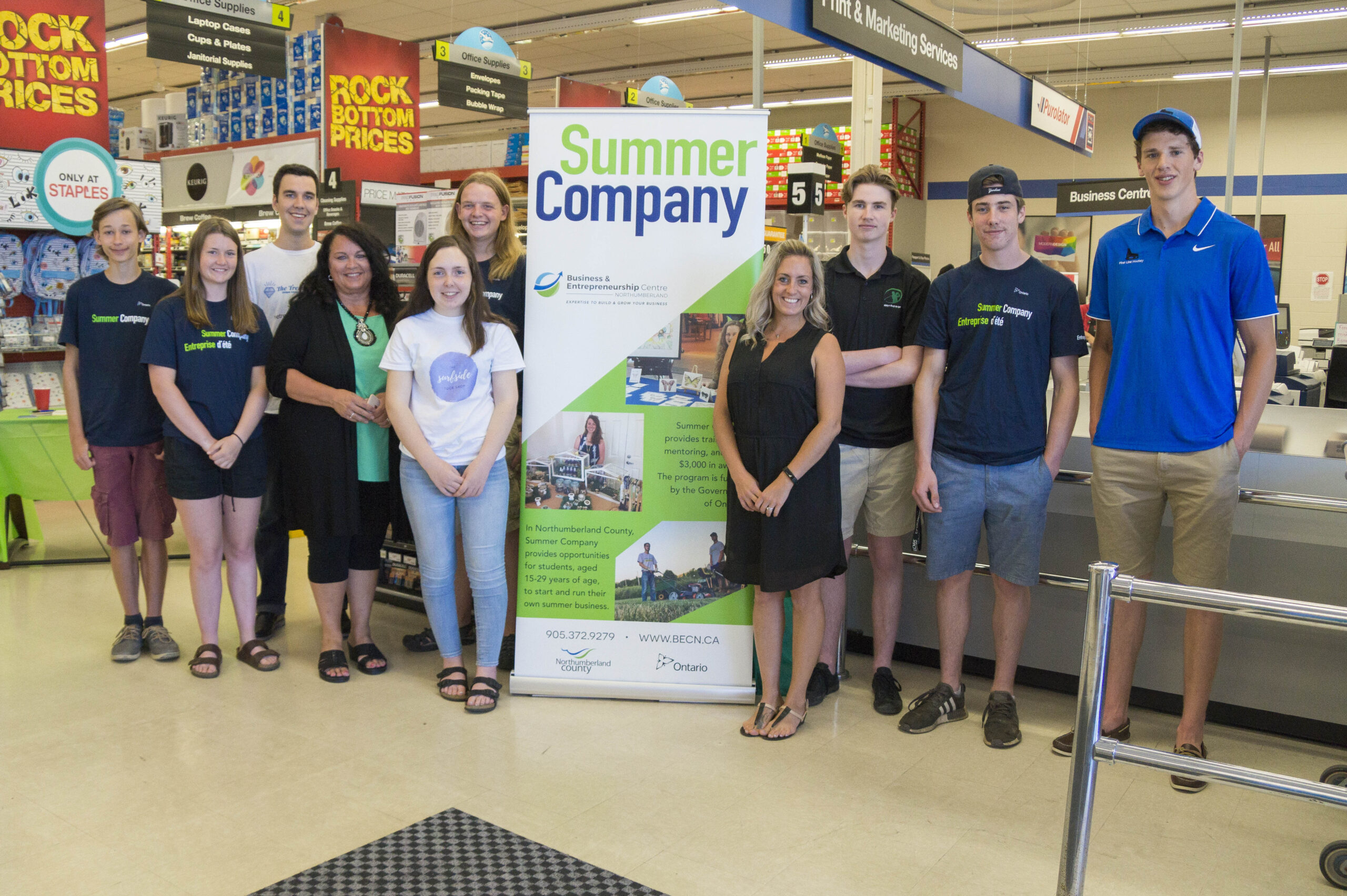 Summer Company participants at Staples showcase